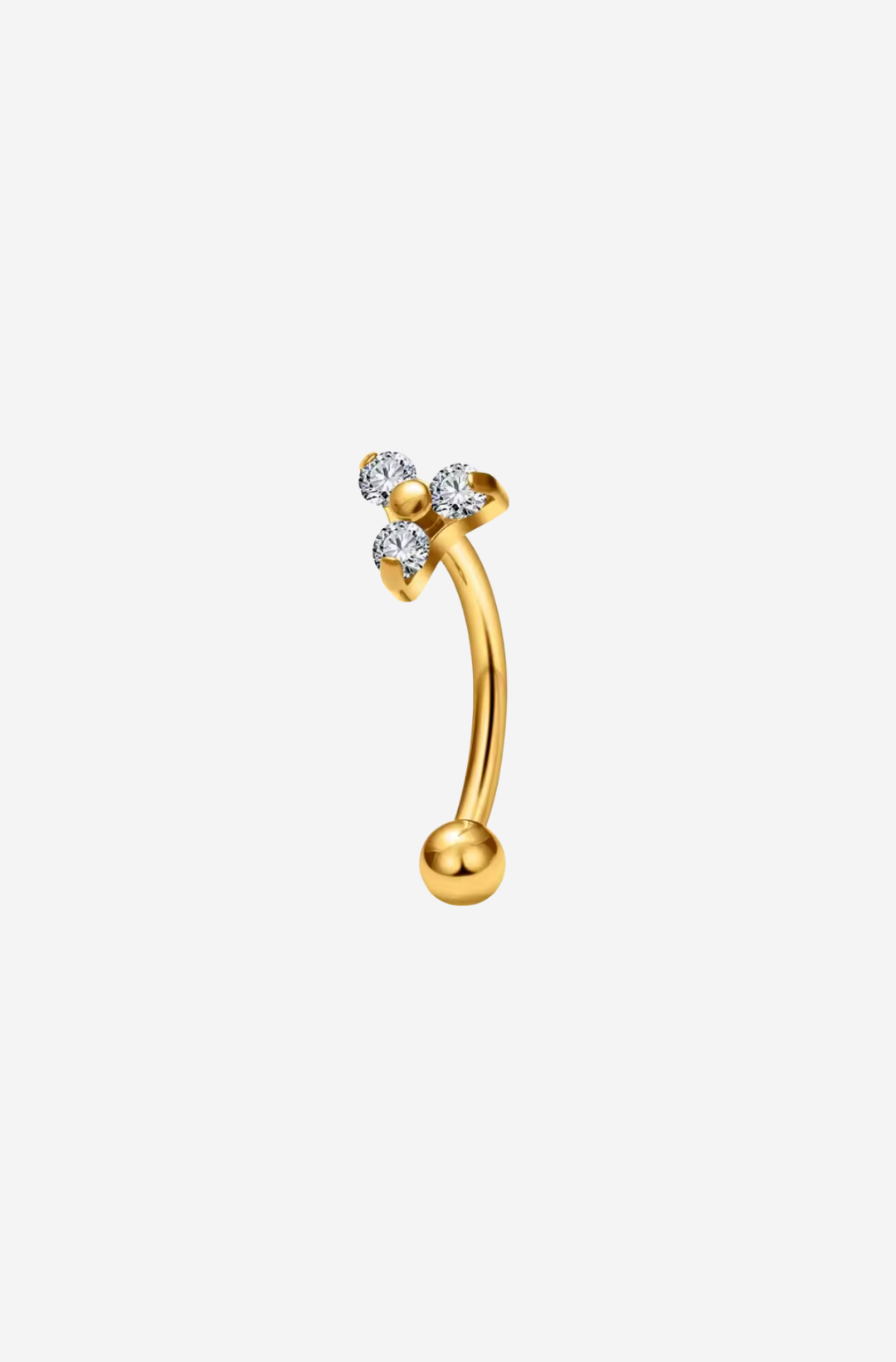 Piercing Trio Curve em Titânio Dourado