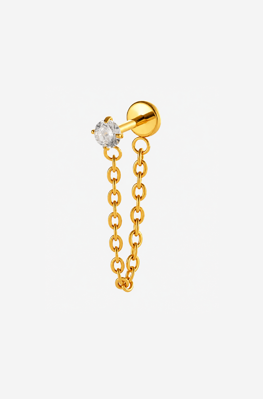 White Round Chain Titanium Piercing