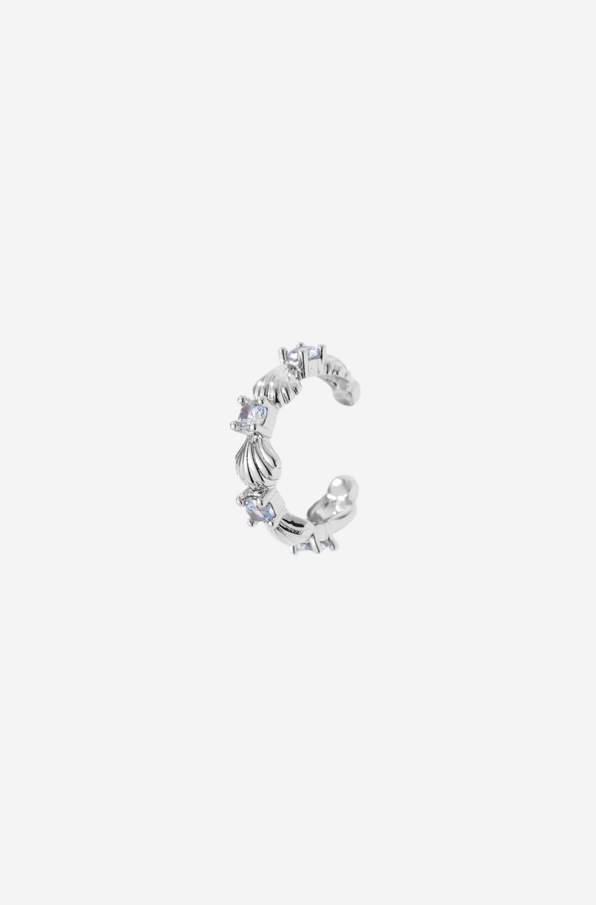 Earcuff Prateado Coral