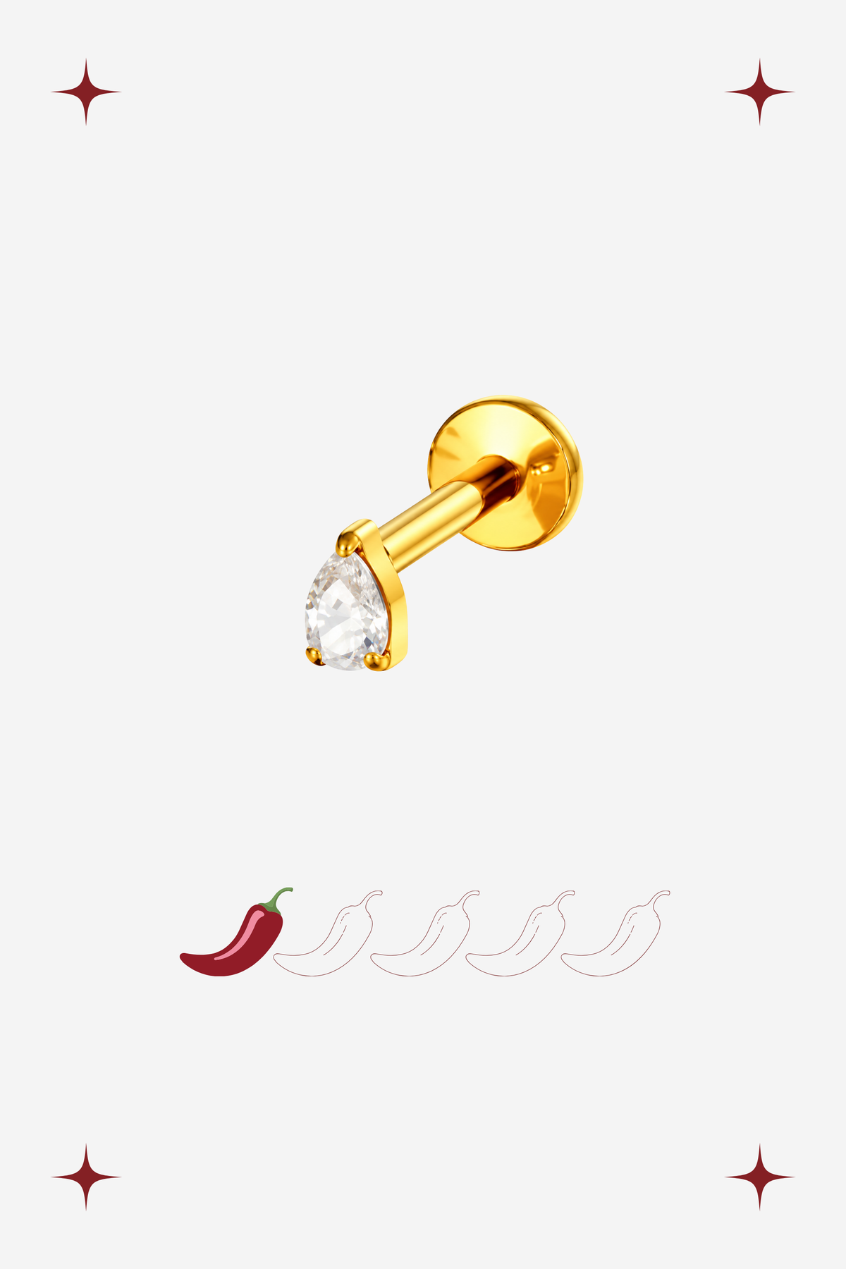 Piercing Drop Cristal em Titânio