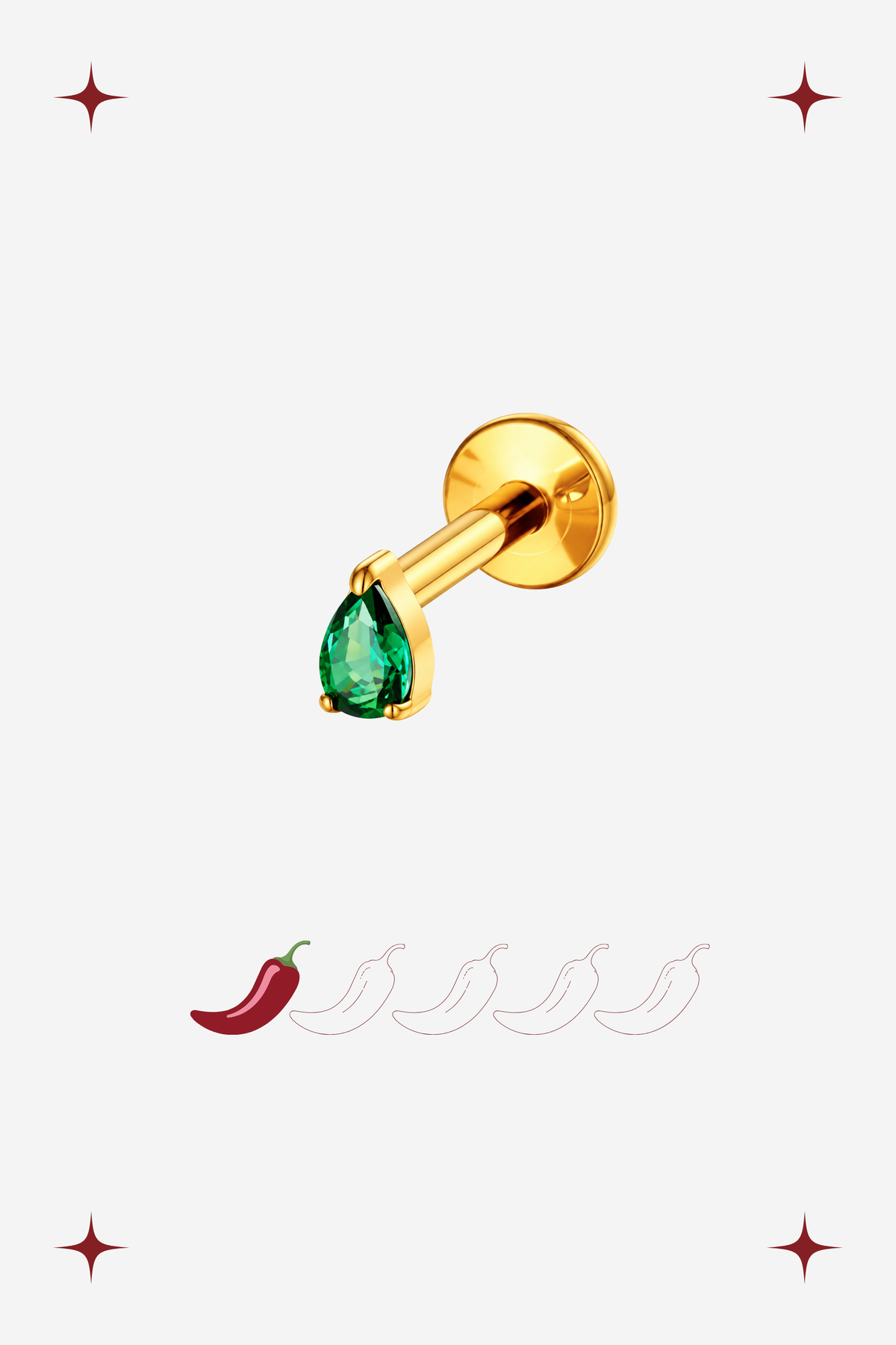 Emerald Drop Titanium Piercing