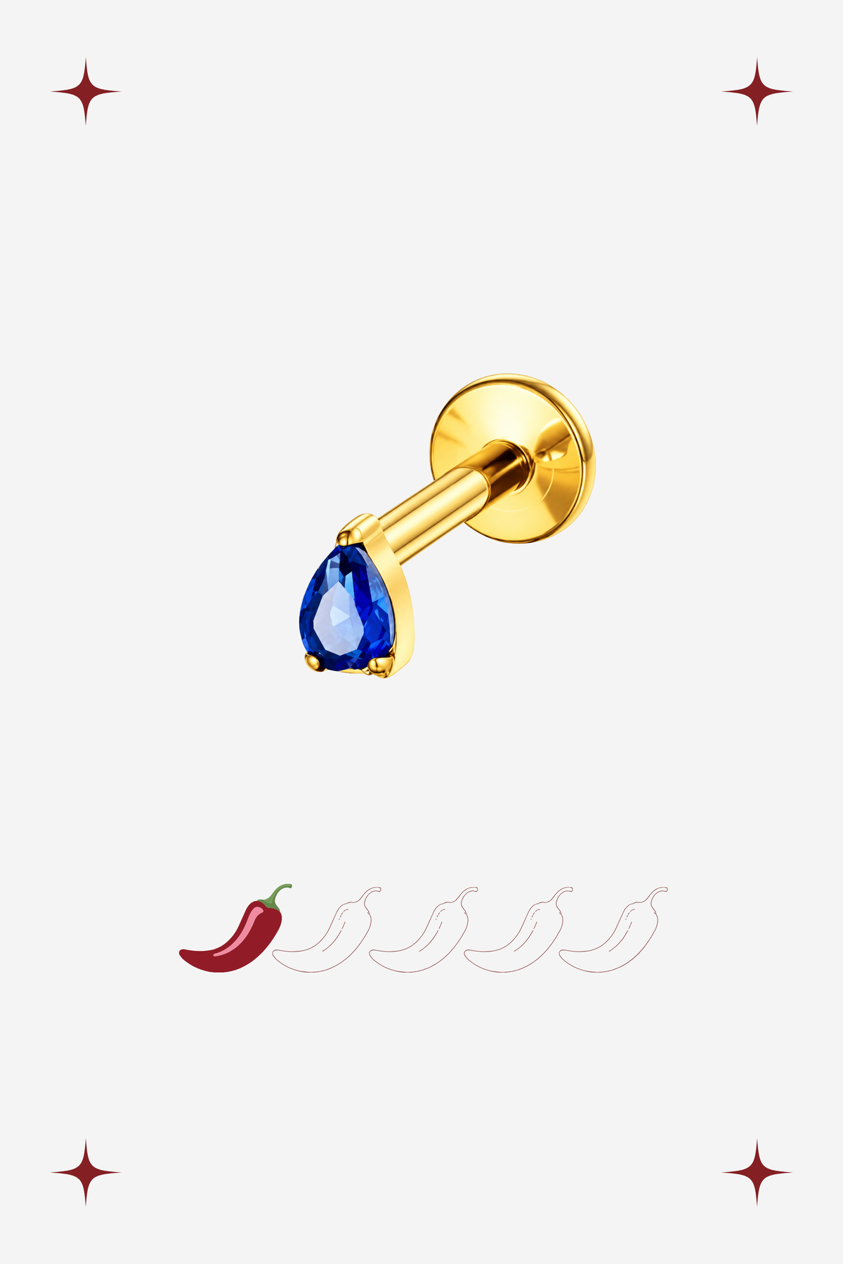 Piercing Drop Azul em Titânio