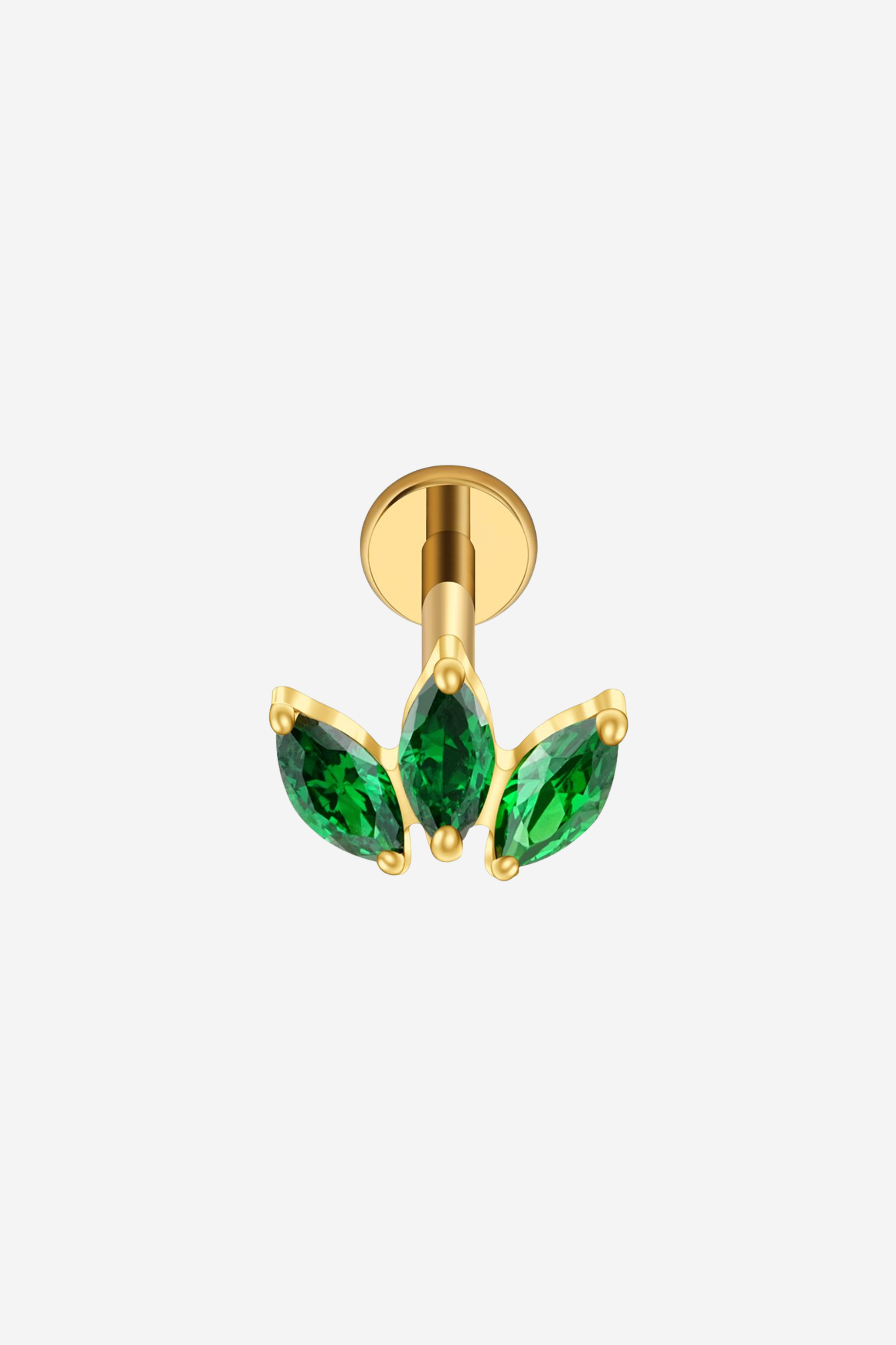 Piercing Lotus Verde em Titânio