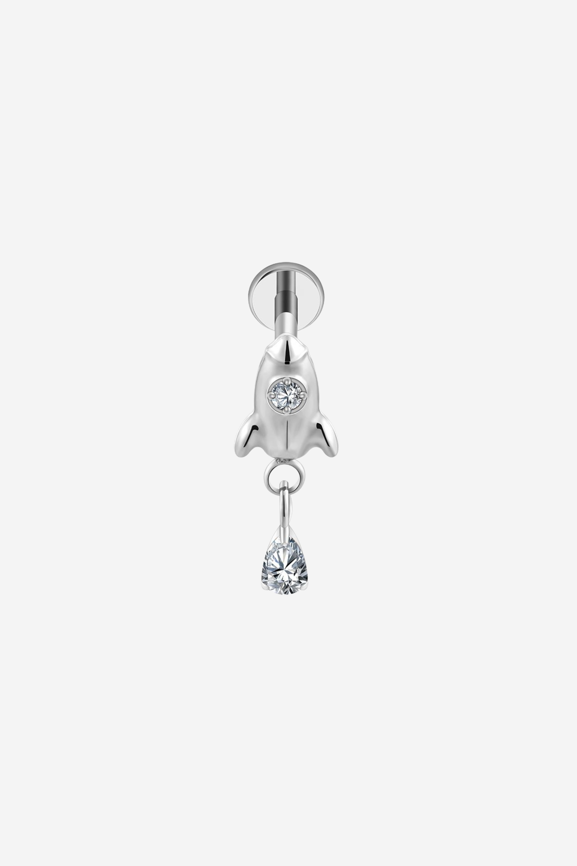 Piercing Prateado Spaceship em Titânio