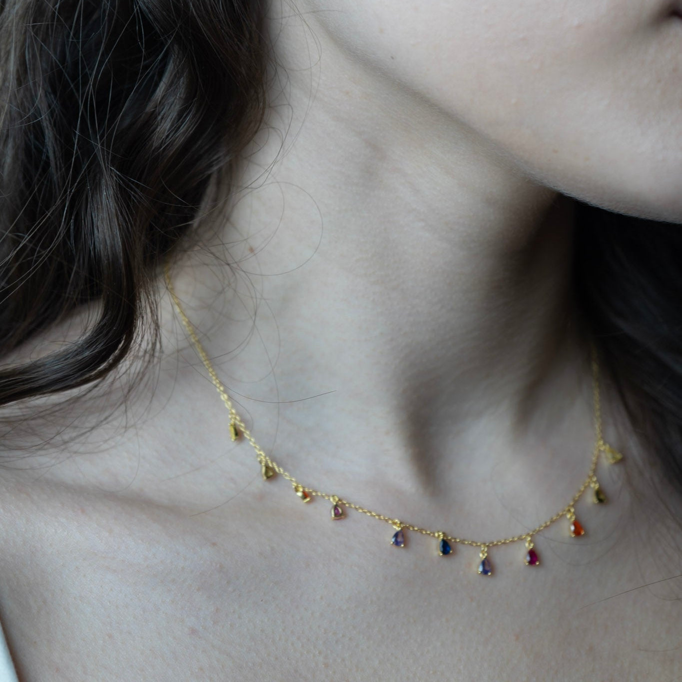 Rainbow Drops Necklace