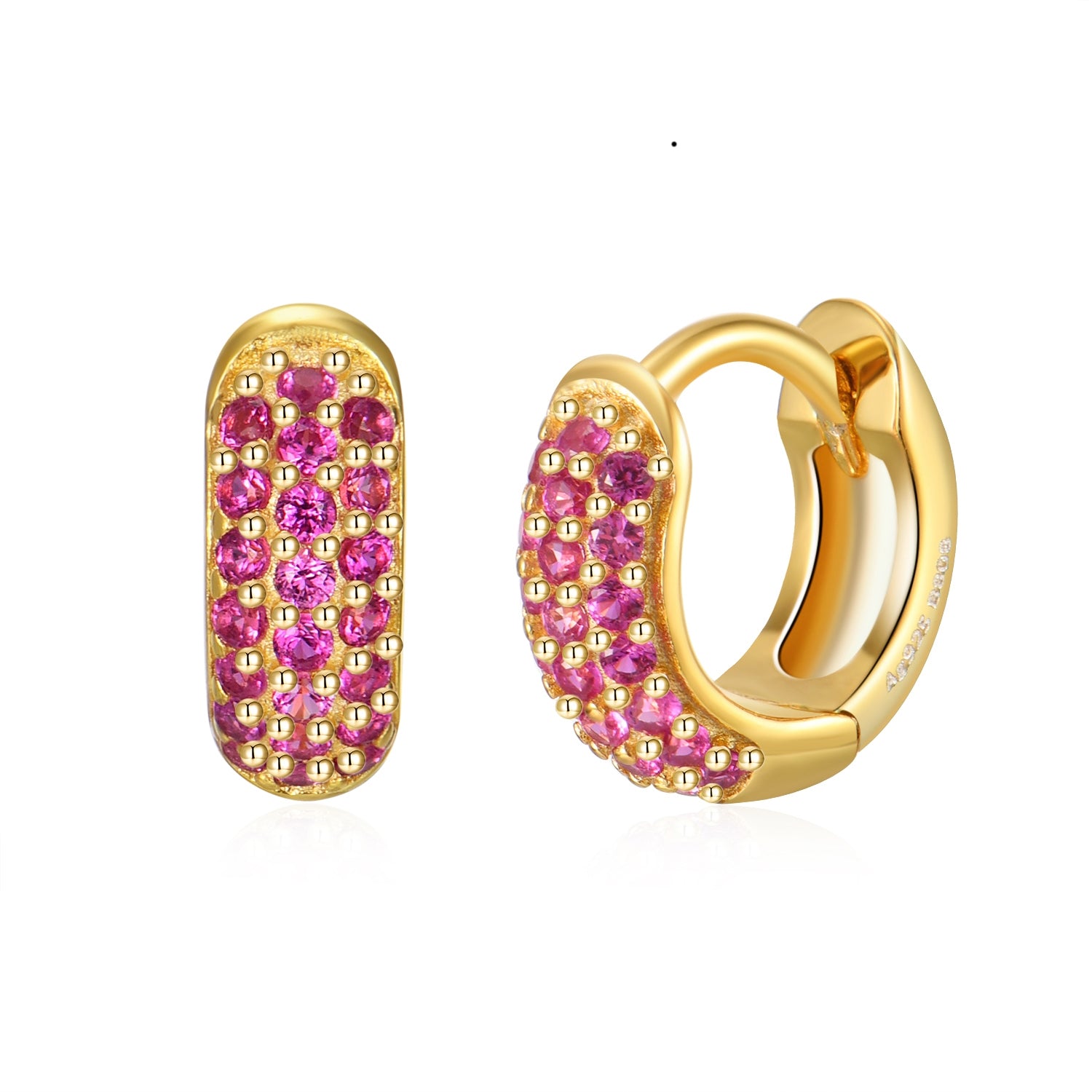 Pink Glace Hoops