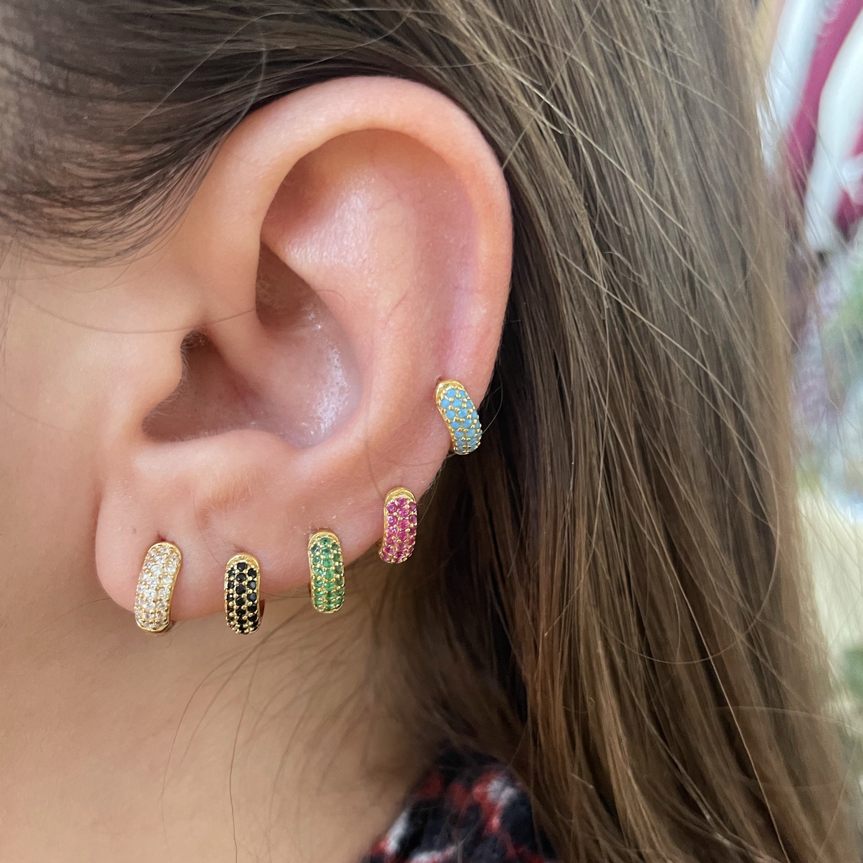 Pink Glace Hoops